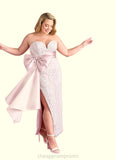 Kiley Sweetheart Lace Column Dress with Mikado Bow Diamond White/Ballerina Pink STIP0022758