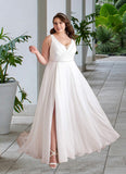 Thea A-Line Pleated Chiffon Chapel Train Dress Diamond White STIP0022786