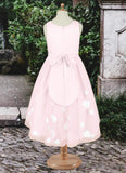 Trudie A-Line Lace Tulle Tea-Length Dress Blushing Pink STIP0022814