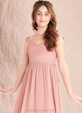 Selena A-Line Pleated Chiffon Floor-Length Junior Bridesmaid Dress Rosette STIP0022868