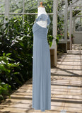 Gloria A-Line Sweetheart Neckline Chiffon Floor-Length Junior Bridesmaid Dress dusty blue STIP0022869