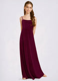 Parker A-Line Velvet Floor-Length Junior Bridesmaid Dress Cabernet STIP0022870