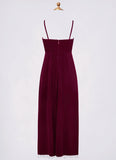 Parker A-Line Velvet Floor-Length Junior Bridesmaid Dress Cabernet STIP0022870