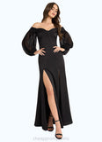 Thelma Maxine Black Off the Shoulder Maxi Dress Atelier Dresses | Azazie STIP0022879