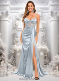 Kyla Trumpet/Mermaid Sweetheart Sweep Train Stretch Satin Prom Dresses STIP0025836