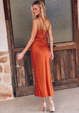 Sheath/Column One-Shoulder Sleeveless Tea-Length Stretch Satin Bridesmaid Dresses with Pleated .co.uk Lia STIP0025297