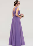 Sleeveless Scalloped Neck Chiffon Long/Floor-Length Bridesmaid Dresseses With Pleated Anabella STIP0025314