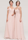 Sweetheart Sleeveless A-line/Princess Chiffon Long/Floor-Length Bridesmaid Dresses With Pleated Shoulder Flower Summer STIP0025315