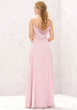 A-line Sweetheart Sleeveless Long/Floor-Length Chiffon Bridesmaid Dresses With Pleated Kristen STIP0025335