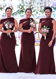 Sheath/Column Off-the-Shoulder Regular Straps Long/Floor-Length Elastic Satin Bridesmaid Dresses Elizabeth STIP0025337