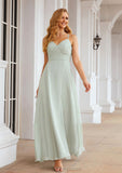 A-line Sweetheart Sleeveless Long/Floor-Length Chiffon Bridesmaid Dresses With Pleated Split.co.uk Sophie STIP0025339