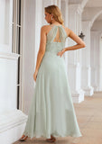 A-line Sweetheart Sleeveless Long/Floor-Length Chiffon Bridesmaid Dresses With Pleated Split.co.uk Sophie STIP0025339