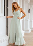 A-line Sweetheart Sleeveless Long/Floor-Length Chiffon Bridesmaid Dresses With Pleated Split.co.uk Sophie STIP0025339