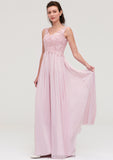 Sleeveless V Neck A-line/Princess Chiffon Long/Floor-Length Bridesmaid Dresseses With Beading Appliqued Juliette STIP0025410