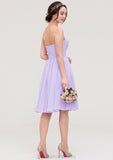 Sleeveless Sweetheart Chiffon Knee-Length A-line/Princess Bridesmaid Dresses With Pleated Flowers Serena STIP0025413