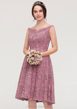 Sweetheart Sleeveless A-line/Princess Lace Knee-Length Bridesmaid Dresses Tatiana STIP0025421