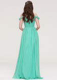 Sweetheart Sleeveless Long/Floor-Length Chiffon A-line/Princess Bridesmaid Dresses With Pleated Nathaly STIP0025422