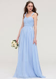 Sleeveless Sweetheart Long/Floor-Length Chiffon A-line/Princess Bridesmaid Dresses With Pleated Sally STIP0025437