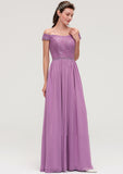 Sleeveless Off-the-Shoulder Long/Floor-Length Chiffon A-line/Princess Bridesmaid Dresseses With Appliqued Georgia STIP0025442