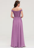 Sleeveless Off-the-Shoulder Long/Floor-Length Chiffon A-line/Princess Bridesmaid Dresseses With Appliqued Georgia STIP0025442