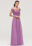 Sleeveless Off-the-Shoulder Long/Floor-Length Chiffon A-line/Princess Bridesmaid Dresseses With Appliqued Georgia STIP0025442