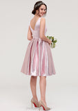 Bateau Sleeveless Taffeta Knee-Length A-line/Princess Bridesmaid Dresses With Ruffles  -   Layla STIP0025444