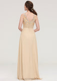 Sleeveless Halter Open Back Long/Floor-Length Sheath/Column Chiffon Bridesmaid Dresses With Pleated Lace Jan STIP0025451