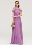 Scoop Neck Sleeveless Chiffon A-line/Princess Long/Floor-Length Bridesmaid Dresseses With Pleated Luna STIP0025461