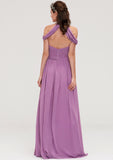 Scoop Neck Sleeveless Chiffon A-line/Princess Long/Floor-Length Bridesmaid Dresseses With Pleated Luna STIP0025461