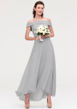 Off-the-Shoulder Sleeveless Asymmetrical Chiffon A-line/Princess Bridesmaid Dresseses Nita STIP0025465