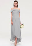 Off-the-Shoulder Sleeveless Asymmetrical Chiffon A-line/Princess Bridesmaid Dresseses Nita STIP0025465