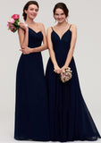 Sleeveless One-Shoulder A-line/Princess Chiffon Long/Floor-Length Bridesmaid Dresses With Pleated Elisabeth STIP0025475