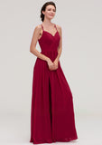 Sleeveless Sweetheart Long/Floor-Length Chiffon A-line/Princess Bridesmaid Dresseses With Split Pleated Tracy STIP0025477