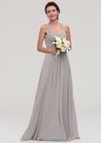 Sleeveless Sweetheart Long/Floor-Length Chiffon A-line/Princess Bridesmaid Dresseses With Pleated Beading Sloane STIP0025478