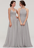 Sleeveless Sweetheart Long/Floor-Length Chiffon A-line/Princess Bridesmaid Dresseses With Pleated Beading Sloane STIP0025478