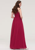 Halter Sleeveless Long/Floor-Length Chiffon A-line/Princess Bridesmaid Dresses With Pleated Marcia STIP0025483