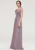 Short Sleeve Sweetheart Long/Floor-Length Chiffon A-line/Princess Bridesmaid Dresses With Pleated Beading Leila STIP0025487