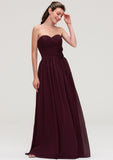 Sweetheart Sleeveless Long/Floor-Length Chiffon A-line/Princess Bridesmaid Dresses With Pleated Rhoda STIP0025490