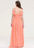 Sleeveless Sweetheart Long/Floor-Length Chiffon A-line/Princess Bridesmaid Dresses With Pleated Kayla STIP0025492