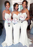 Sweetheart Court Train Sheath/Column Elastic Satin Bridesmaid Dresseses With Lace Janae STIP0025500