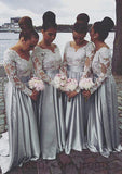 Sweetheart A-Line/Princess Sweep Train Elastic Satin Bridesmaid Dresses With Lace Simone STIP0025524