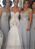 Strapless Floor-Length A-Line/Princess Chiffon Bridesmaid Dresseses With Appliqued Waistband Bethany STIP0025533