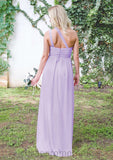 One-Shoulder A-Line/Princess Long/Floor-Length Chiffon Bridesmaid Dresses With Pleated Nicola STIP0025544