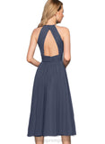 Hadassah A-line Scoop Chiffon Cocktail Dress With Ruffle STIP0020858