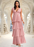 Erin A-line V-Neck Floor-Length Chiffon Bridesmaid Dress STIP0025749