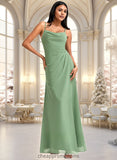 Destiney A-line Cowl Floor-Length Chiffon Bridesmaid Dress STIP0025741