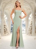 Emely Trumpet/Mermaid Square Floor-Length Chiffon Bridesmaid Dress STIP0025808