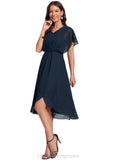 Ina A-line V-Neck Asymmetrical Chiffon Cocktail Dress STIP0020815