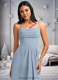 Danielle A-line Cowl Asymmetrical Chiffon Bridesmaid Dress With Ruffle STIP0025727