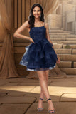 Nancy Ball-Gown/Princess Scoop Short/Mini Lace Tulle Homecoming Dress With Sequins STIP0020510